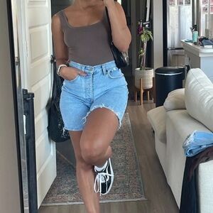 Denim Abercrombie dad shorts